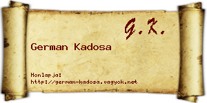 German Kadosa névjegykártya